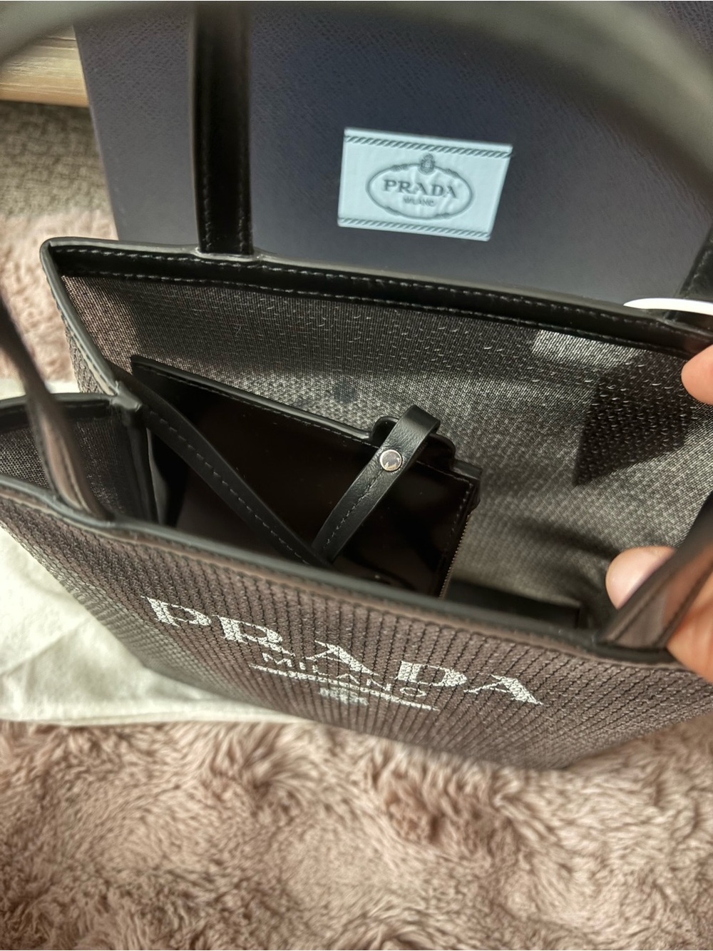 Prada Sequin Rete Paillettes Small Tote Bag Black - Picture 11 of 11